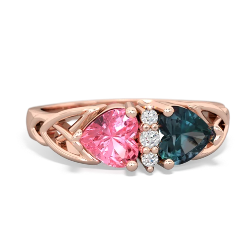 pink sapphire-alexandrite celtic ring