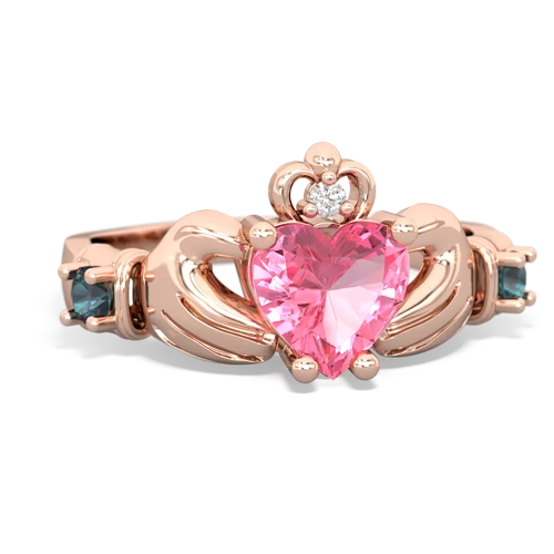 pink sapphire-alexandrite claddagh ring