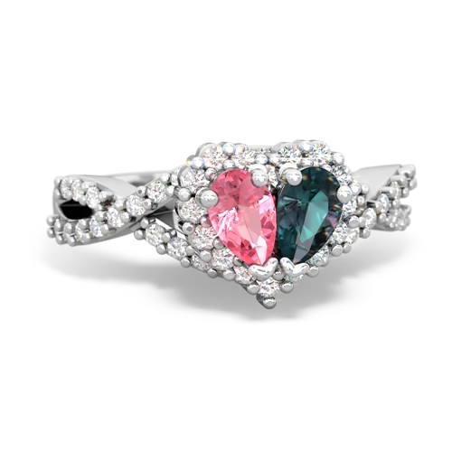 pink sapphire-alexandrite engagement ring