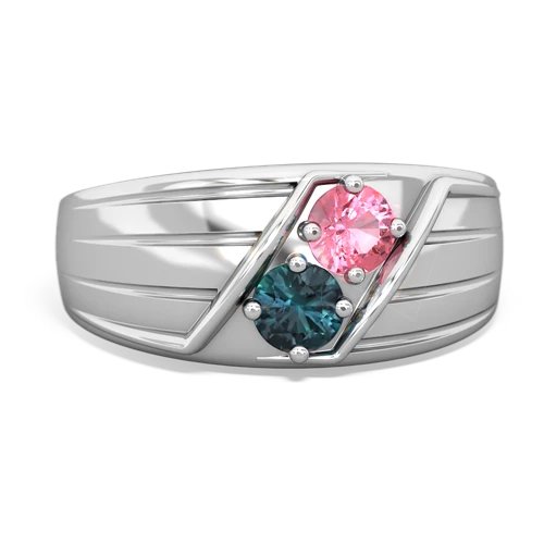 pink sapphire-alexandrite mens ring