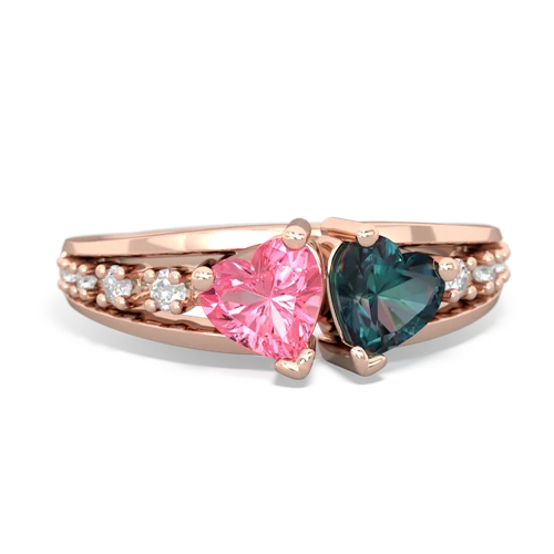 pink sapphire-alexandrite modern ring