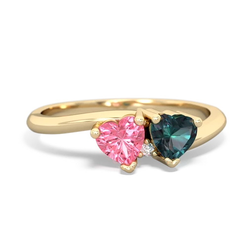 pink sapphire-alexandrite sweethearts promise ring