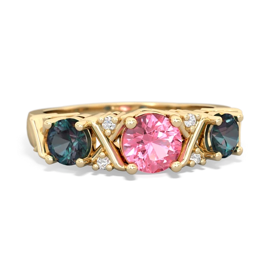 pink sapphire-alexandrite timeless ring