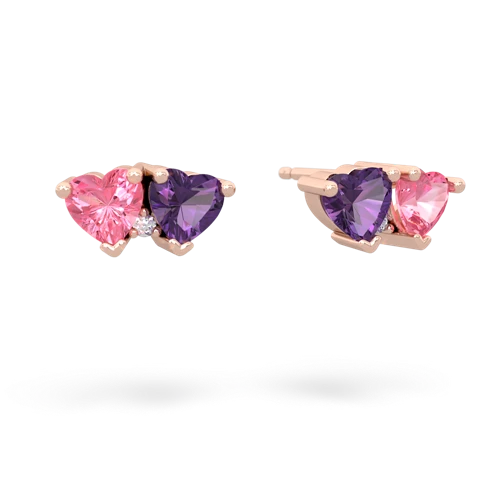 pink sapphire-amethyst  earrings