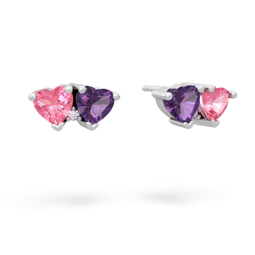 pink sapphire-amethyst  earrings