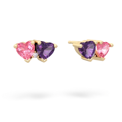 pink sapphire-amethyst  earrings