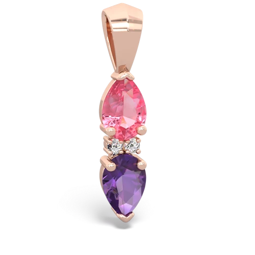 pink sapphire-amethyst bowtie pendant