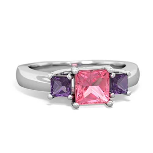 pink sapphire-amethyst timeless ring