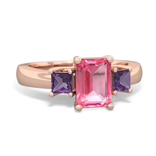 pink sapphire-amethyst timeless ring