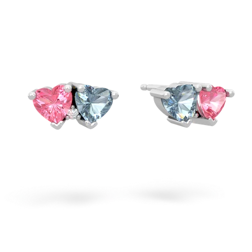 pink sapphire-aquamarine  earrings