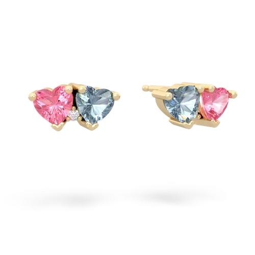 pink sapphire-aquamarine  earrings