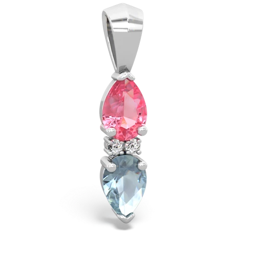 pink sapphire-aquamarine bowtie pendant