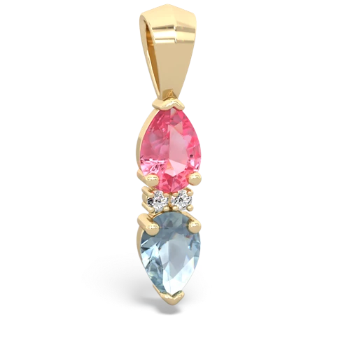 pink sapphire-aquamarine bowtie pendant