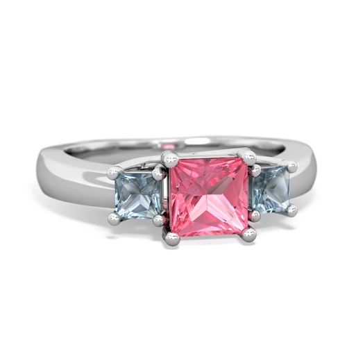 pink sapphire-aquamarine timeless ring