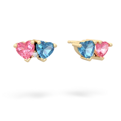 pink sapphire-blue topaz  earrings