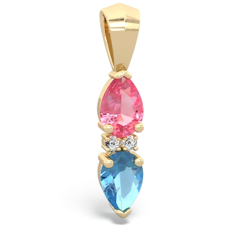 pink sapphire-blue topaz bowtie pendant
