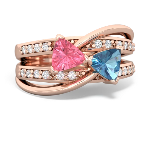 pink sapphire-blue topaz couture ring