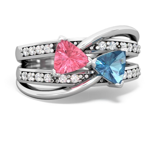 pink sapphire-blue topaz couture ring