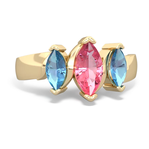 pink sapphire-blue topaz keepsake ring