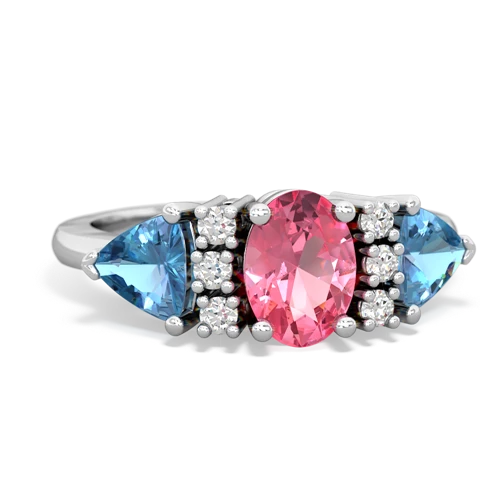 pink sapphire-blue topaz timeless ring