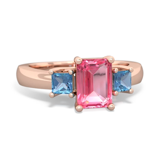 pink sapphire-blue topaz timeless ring