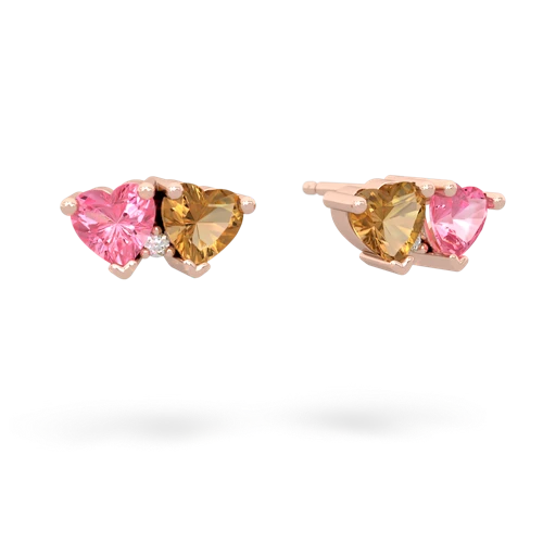 pink sapphire-citrine  earrings