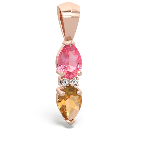 pink sapphire-citrine bowtie pendant