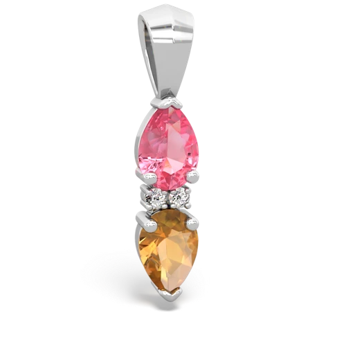 pink sapphire-citrine bowtie pendant