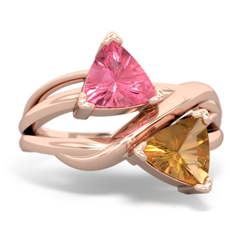 pink sapphire-citrine filligree ring