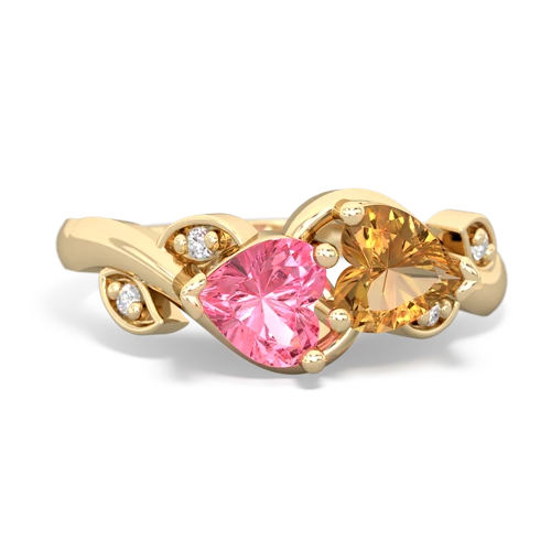 pink sapphire-citrine floral keepsake ring