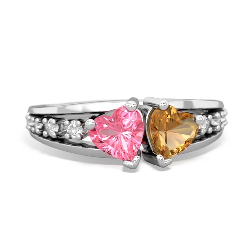 pink sapphire-citrine modern ring