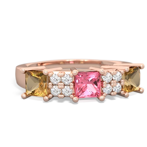 pink sapphire-citrine timeless ring