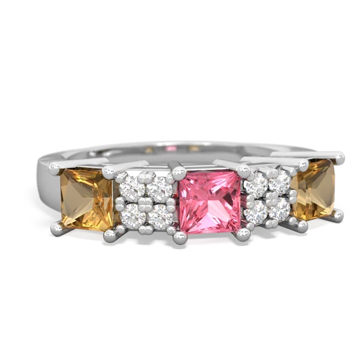 pink sapphire-citrine timeless ring