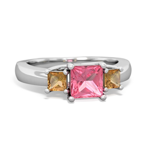 pink sapphire-citrine timeless ring