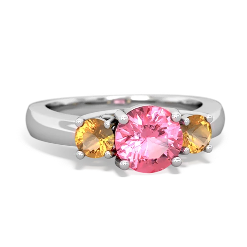 pink sapphire-citrine timeless ring