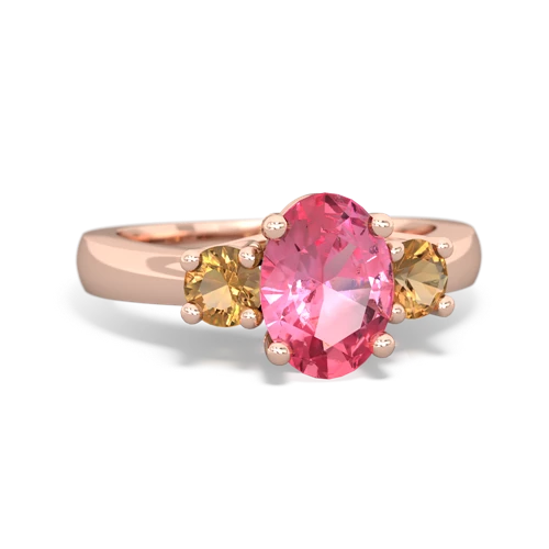 pink sapphire-citrine timeless ring