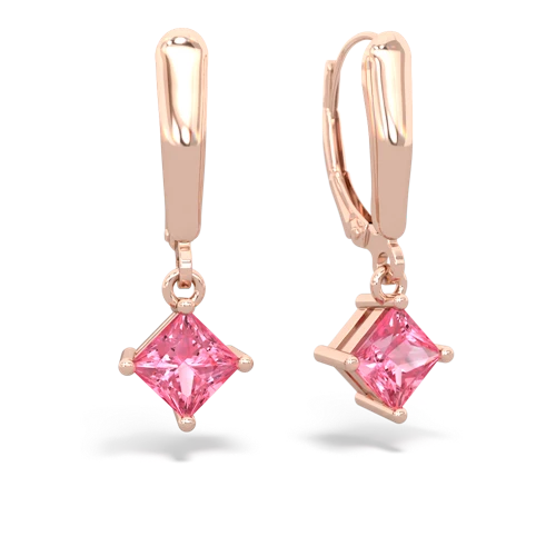 pink sapphire lever-back earrings