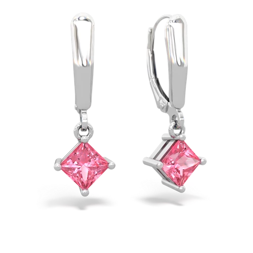 pink sapphire lever-back earrings