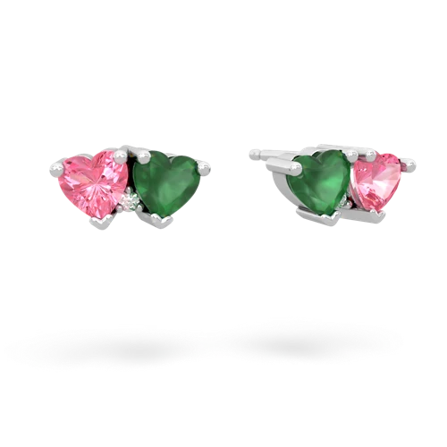pink sapphire-emerald  earrings