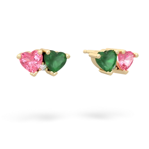 pink sapphire-emerald  earrings