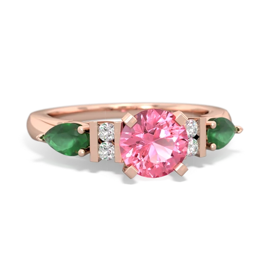 pink sapphire-emerald engagement ring