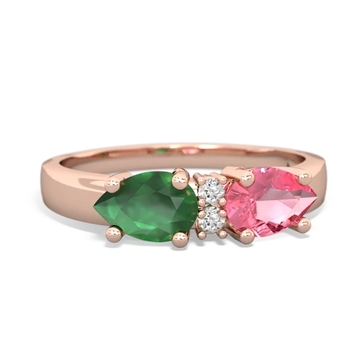 pink sapphire-emerald timeless ring