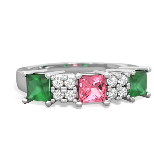 pink sapphire-emerald timeless ring