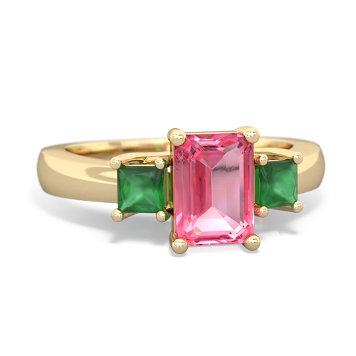 pink sapphire-emerald timeless ring