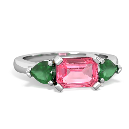 pink sapphire-emerald timeless ring