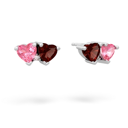 pink sapphire-garnet  earrings