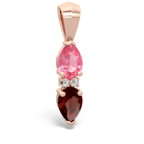 pink sapphire-garnet bowtie pendant