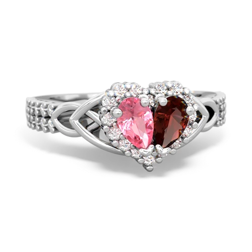 pink sapphire-garnet keepsake engagement ring