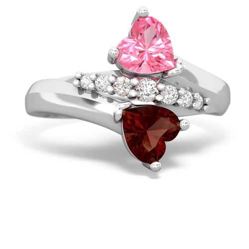 pink sapphire-garnet modern ring