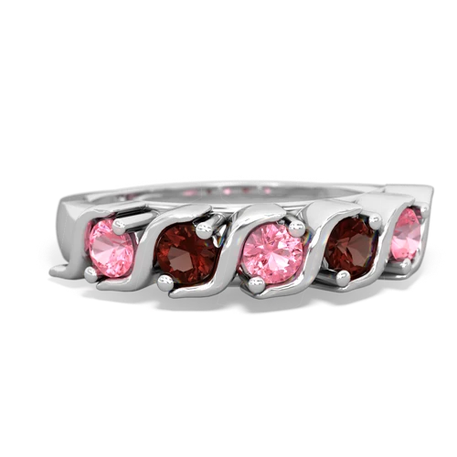 pink sapphire-garnet timeless ring